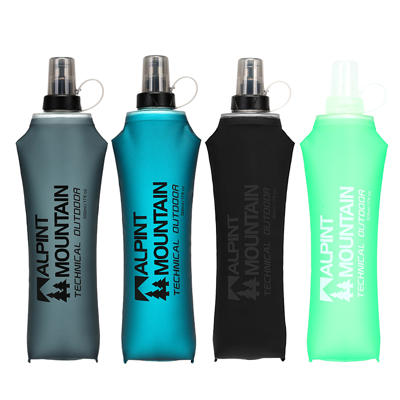 Water Bottle Collapsible - 500ml Foldable Leak-Proof Soft Collapsible Water