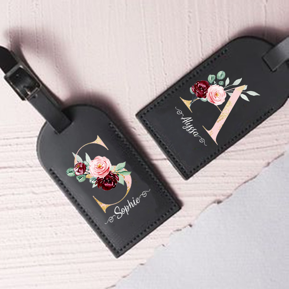 Travel Accessories To Gift - Personalised Letter with Name Leather Luggage
