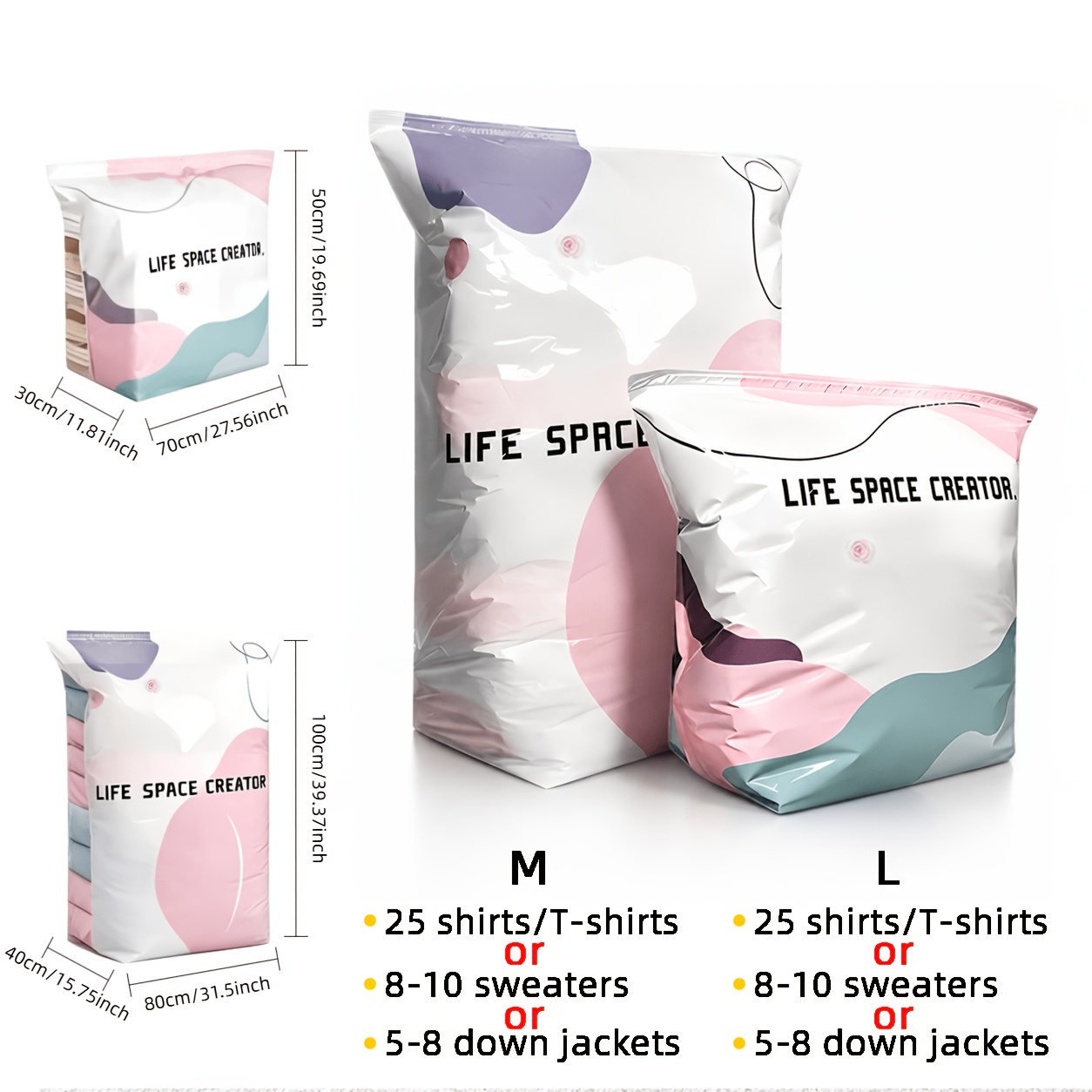 6-Pack Heavy Duty Pump-Free Va - огляд і ціна Compression Bag Vacuum
