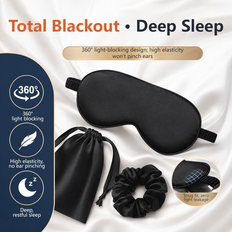 Silk Eye Mask 3Pcs Set Light B - огляд і ціна Travel Accessories Set