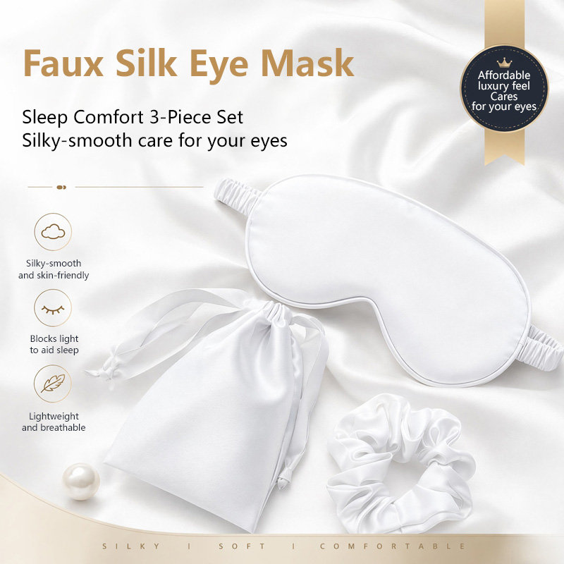 Silk Eye Mask 3Pcs Set Light B - огляд і ціна Travel Accessories Set