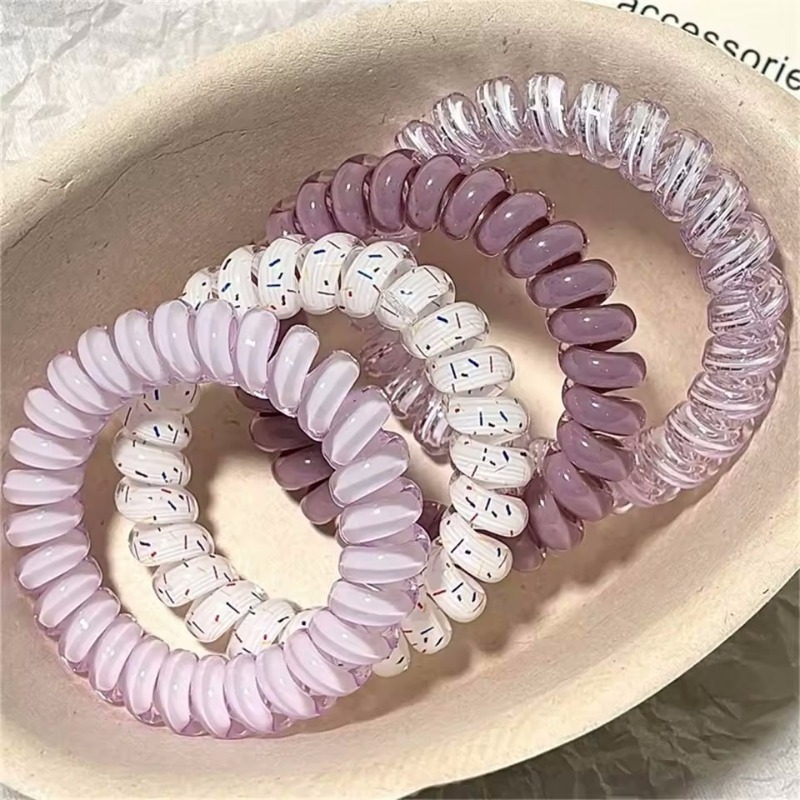 4pcs/set Spiral Hair Ties Purp - огляд і ціна Travel Accessories Set