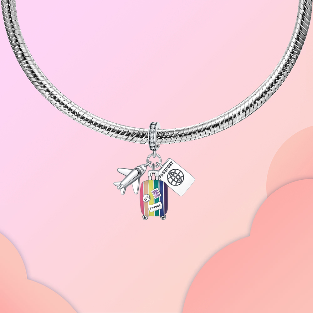 925 Sterling Silver Charm Trav - огляд і ціна Travel Accessories Plane