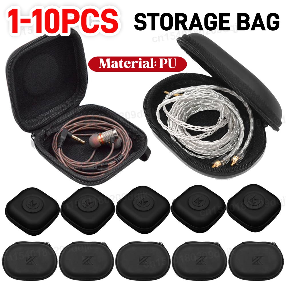 1-10PCS KZ Earphones Case PU L - огляд і ціна Travel Accessories Set