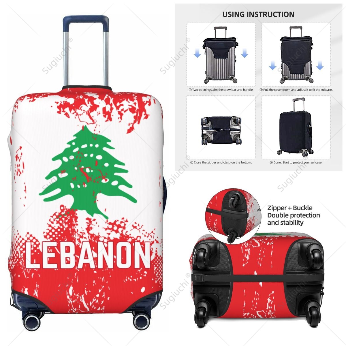 Lebanon Flag Luggage Cover Sui - огляд і ціна Travel Accessories Lebanon